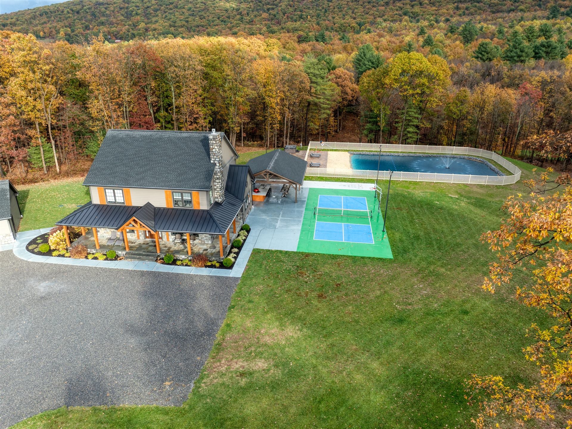 Aerial view of the property