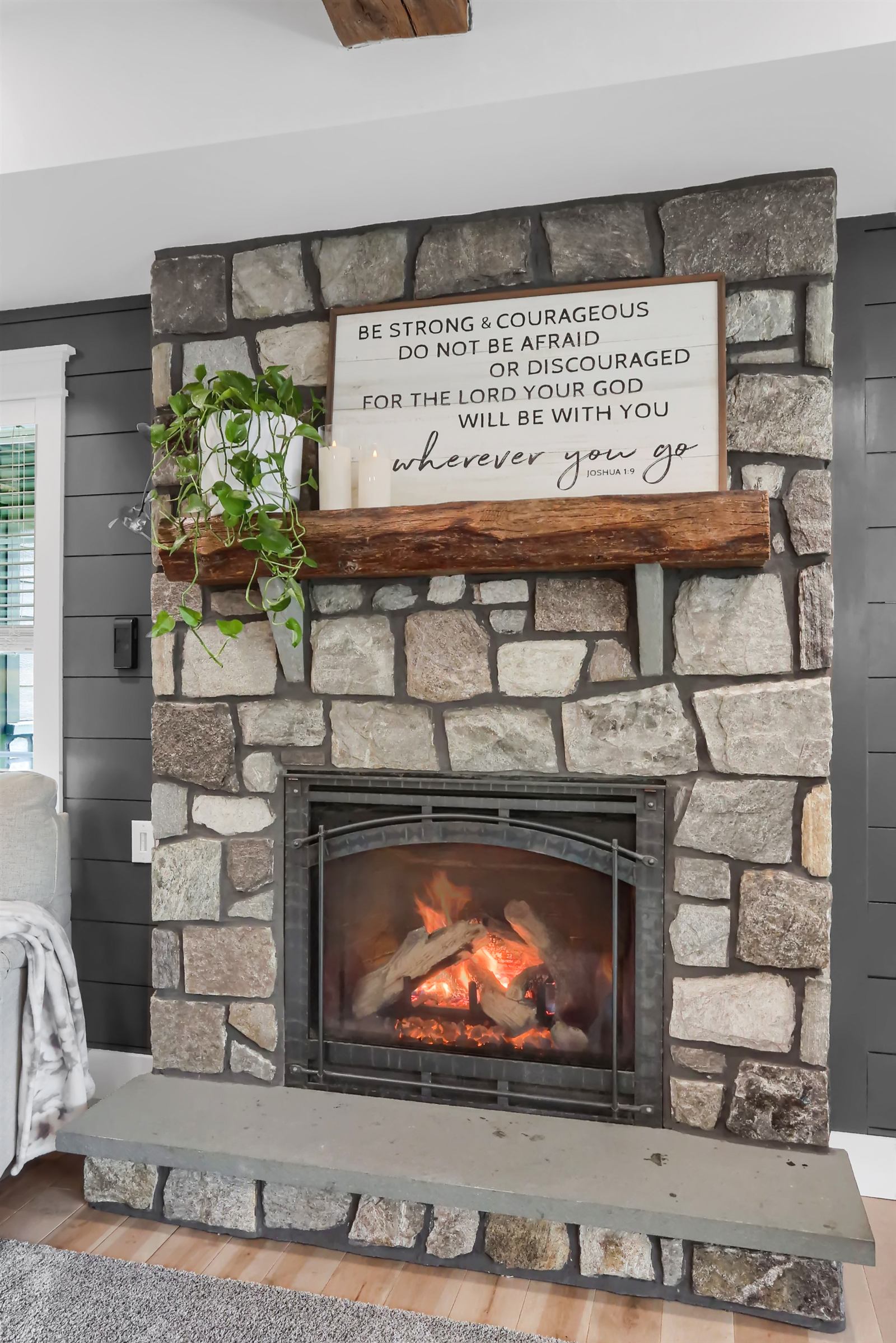 Living room fireplace