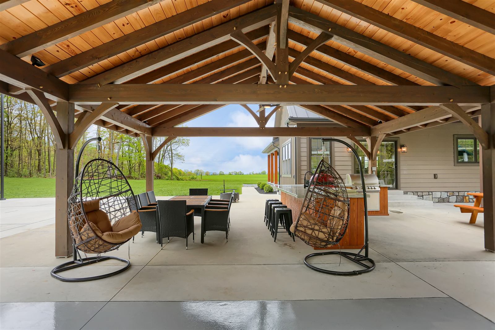 Covered pavilion seating